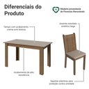 Ver imagem 4 de Conjunto Sala de Jantar Amora Mesa Tampo de Madeira 4 Cadeiras Rustic/Crema/Sintético Bege Madesa