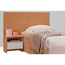 Ver imagem 1 de Painel Cama Box Madeirado Solteiro Prime C/ 1 Mesa e 1 Gaveta Cumaru/fendi 25 - Novo Horizonte