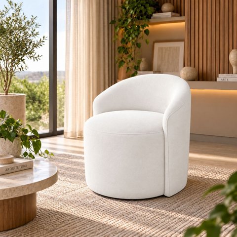 Poltrona Decorativa Yara Suede Sala Estar Quarto Recepção Confortável