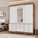 Ver imagem 2 de Guarda Roupa Lais 3 Portas Correr 7 Gavetas com Espelho Mdf