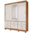 Ver imagem 2 de Guarda Roupa Lais 3 Portas Correr 7 Gavetas com Espelho MDF