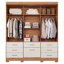 Ver imagem 3 de Guarda Roupa Lais 3 Portas Correr 7 Gavetas com Espelho MDF