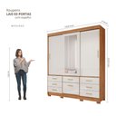 Ver imagem 4 de Guarda Roupa Lais 3 Portas Correr 7 Gavetas com Espelho MDF