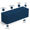 Ver imagem 3 de Puff Decorativo Living Sala de Estar 160 cm Roma W01 Suede Azul Marinho - Lyam Lyam Decor