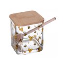 Ver imagem 2 de Meleira com Tampa e Pegador de Bambu Bee 8cm X 9,5cm Vidro