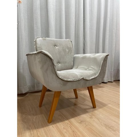 Poltrona Decorativa 1 Lugar Bege 501 Rebeca