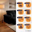 Ver imagem 3 de Sofá Retrátil Reclinável Trento 1,80m Suede Velut Preto Molas no Assento - King House