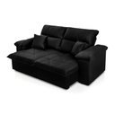 Ver imagem 7 de Sofá Retrátil Reclinável Trento 1,80m Suede Velut Preto Molas no Assento - King House