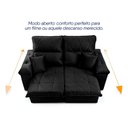 Ver imagem 6 de Sofá Retrátil Reclinável Trento 1,80m Suede Velut Preto Molas no Assento - King House
