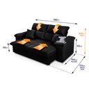 Ver imagem 2 de Sofá Retrátil Reclinável Trento 1,80m Suede Velut Preto Molas no Assento - King House