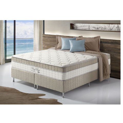 Conjunto Cama Box + Colchão King Size Molas Ensacadas 193x203x65cm King Best - Anjos - Móveis Megasu