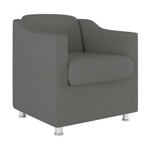 Poltrona Decorativa Para Recepção Clinica Balaqui Decor Cor:Cinza