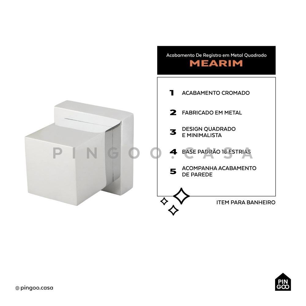 Kit Ducha Jacuí e Acabamento de Registro Pingoo.casa - Prata - 3