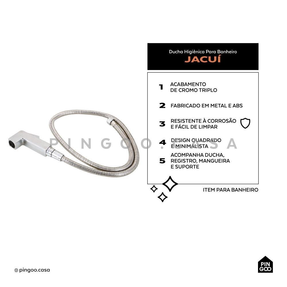 Kit Ducha Jacuí e Acabamento de Registro Pingoo.casa - Prata - 2