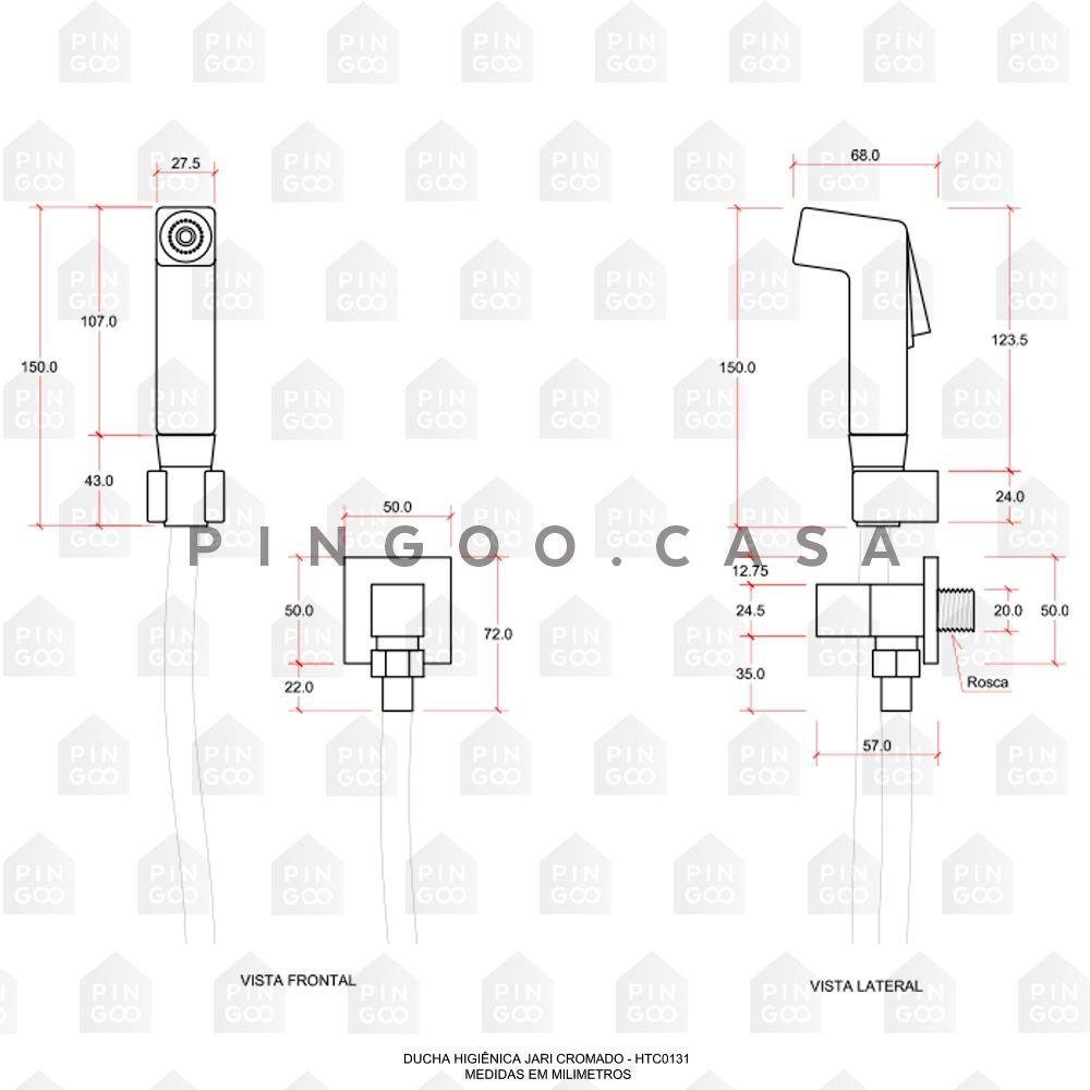 Kit Ducha Jacuí e Acabamento de Registro Pingoo.casa - Prata - 6