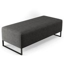 Ver imagem 1 de Puff Decorativo Sala de Estar Bali W01 Base Ferro 120x50 Cm Linho Cinza Escuro - Lyam Decor