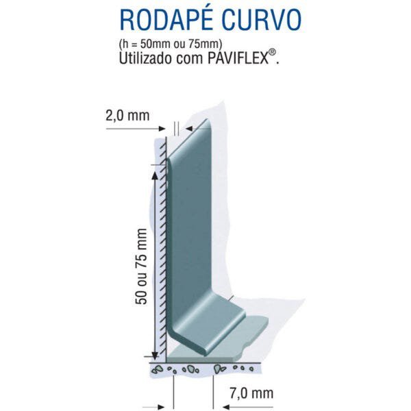 Rodapé Vinílico de Aba Curva Tarkett 7,5cm Metro Linear - 2