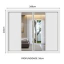 Ver imagem 4 de Guarda-roupa Casal Madesa Montana 4 Portas de Correr com Espelho - Branco