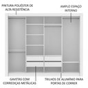 Ver imagem 6 de Guarda-roupa Casal Madesa Montana 4 Portas de Correr com Espelho - Branco