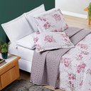 Ver imagem 2 de Colcha Casal 3 Peças Cobre Leito Dupla Face Micropercal 200 Fios Avere:lilac