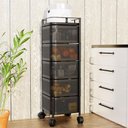 Ver imagem 1 de Carrinho Organizador Cozinha Quadrado 5 Níveis Dobrável Roda:preto