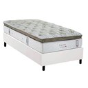 Ver imagem 1 de Cama Box Solteiro: Colchão Molas Ensacadas Herval Imperatore Eco Bamboo + Base Crc Corano White (