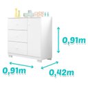 Ver imagem 3 de Berço Americano Mini Cama Mel e Cômoda Infantil Duda Branco Brilho com Colchão Ortobom – Phoenix Bab