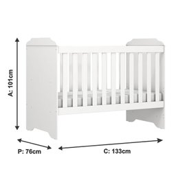 Berço Americano Mini Cama Mel e Cômoda Infantil Duda Branco Brilho com Colchão Ortobom – Phoenix Bab - 2