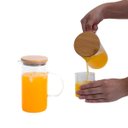 Ver imagem 7 de Kit 2 jarras de vidro com tampa de bambu 750ml - Oikos