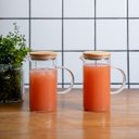 Ver imagem 5 de Kit 2 jarras de vidro com tampa de bambu 750ml - Oikos