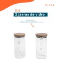 Ver imagem 2 de Kit 2 jarras de vidro com tampa de bambu 750ml - Oikos