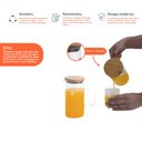 Ver imagem 3 de Kit 2 jarras de vidro com tampa de bambu 750ml - Oikos