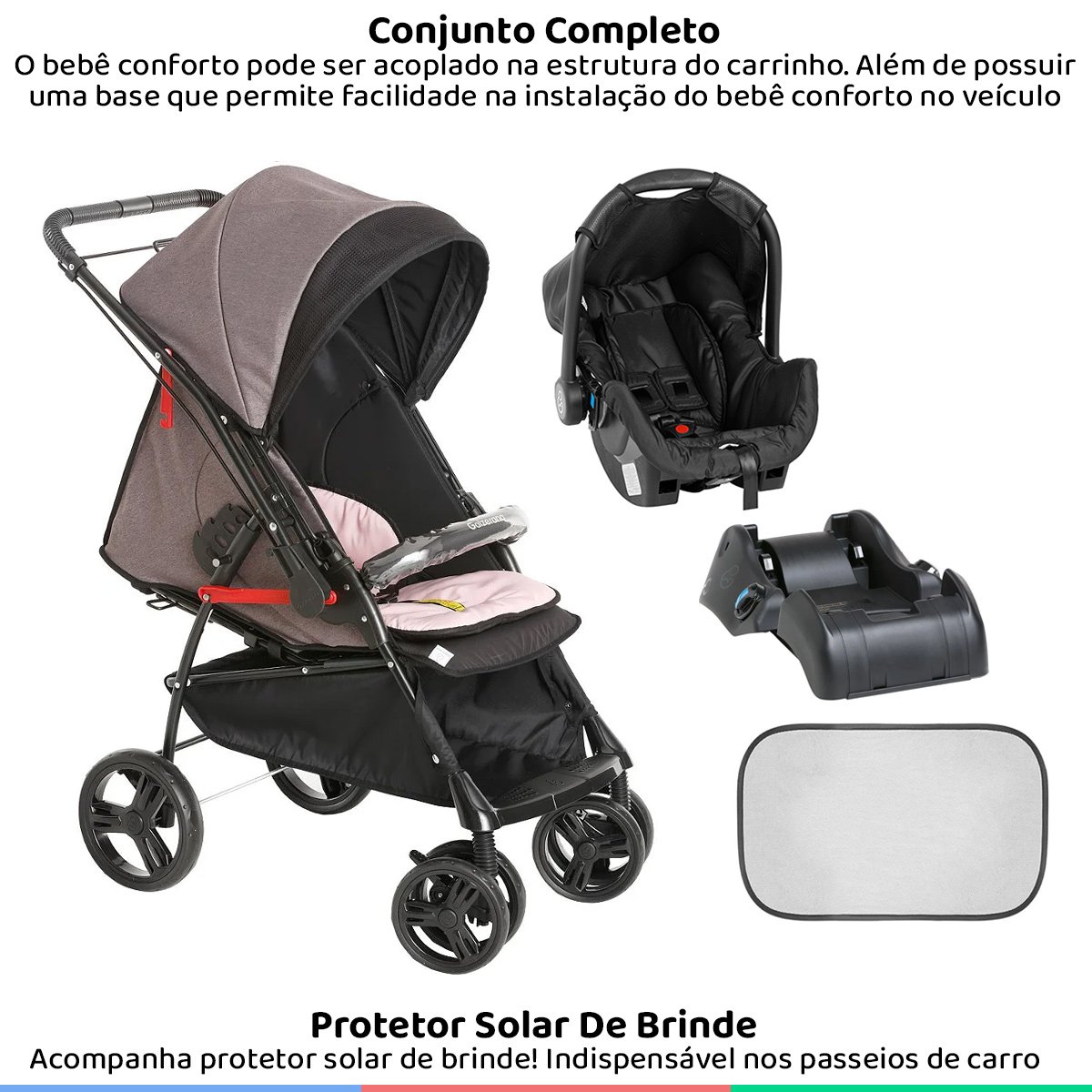 Carrinho Motoca De Passeio Infantil Criança Bebe Protetor