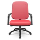 Ver imagem 2 de Kit Cadeira de Escritório Giratória e 2 Cadeiras Fixas Preta Magno P03 Vinil Vermelho - Lyam Decor