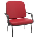 Ver imagem 3 de Kit Cadeira de Escritório Giratória e 2 Cadeiras Fixas Preta Magno P03 Vinil Vermelho - Lyam Decor