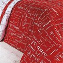 Ver imagem 2 de Edredom Queen Te Amo Dupla Face 150 Fios Algodão 5 Peças - Vermelho/branco