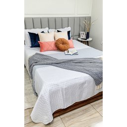 Peseira Decorativa Blanzy Algodão Cinza Claro - 4