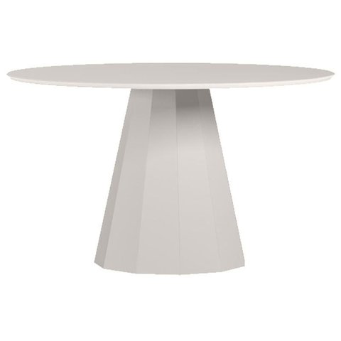 Mesa de Jantar 135x135 Cm Isis com Vidro Off White – New Ceval