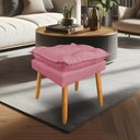 Ver imagem 2 de Kit 2 Puffs Decorativo Opala Suede Rosa Pés Palito Dal Poz Estofados