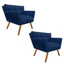 Ver imagem 1 de Kit 2 Poltrona Decorativa Anitta Suede Azul Marinho Strass - D'Rossi