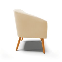 Poltrona Decorativa Stella Suede Bege Pés Palito - D'rossi - 4