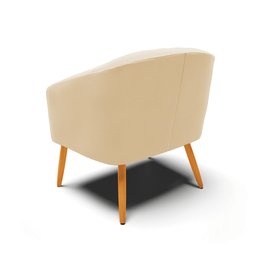 Poltrona Decorativa Stella Suede Bege Pés Palito - D'rossi - 5