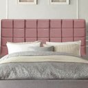 Ver imagem 1 de Painel Estofado Luxo Clara 195cm King Size para Cama Box Suede Rose - Gat Magazine