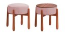 Ver imagem 1 de Puff Decorativo Redondo Luxo - Tecido Cereja