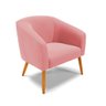 Kit 2 Poltronas Decorativa Stella Suede Rose Pés Palito - D'rossi - 3