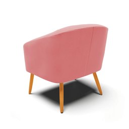 Kit 2 Poltronas Decorativa Stella Suede Rose Pés Palito - D'rossi - 6