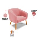 Ver imagem 7 de Kit 2 Poltronas Decorativa Stella Suede Rose Pés Palito - D'rossi