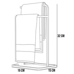 Kit Lixeira Tampa 6l Nara e Porta Toalha Eva para Pia Bancada Lavabo Aço D01 Preto - Inoviza - 8