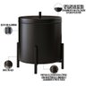 Kit Lixeira Tampa 6l Nara e Porta Toalha Eva para Pia Bancada Lavabo Aço D01 Preto - Inoviza - 4