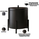 Ver imagem 4 de Kit Lixeira Tampa 6l Nara e Porta Toalha Eva para Pia Bancada Lavabo Aço D01 Preto - Inoviza